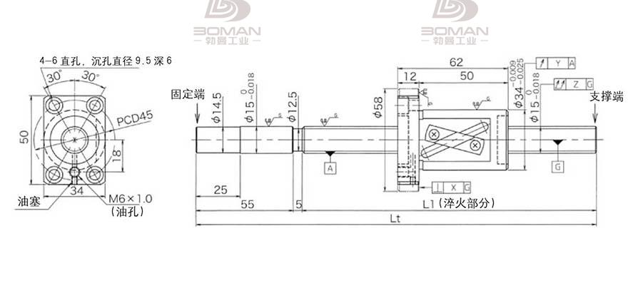 KURODA GG1520AS-BALR-0600A 黑田丝杆替换尺寸图解视频
